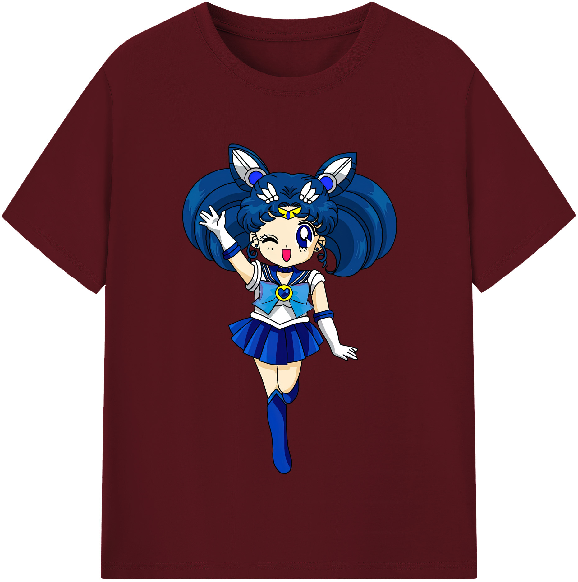 （画像用） 美少女戦士セーラームーン 水野 亜美 みずの あみ Sailor Moon Mizuno Ami 綿100％半袖Tシャツ（フロントプリント）